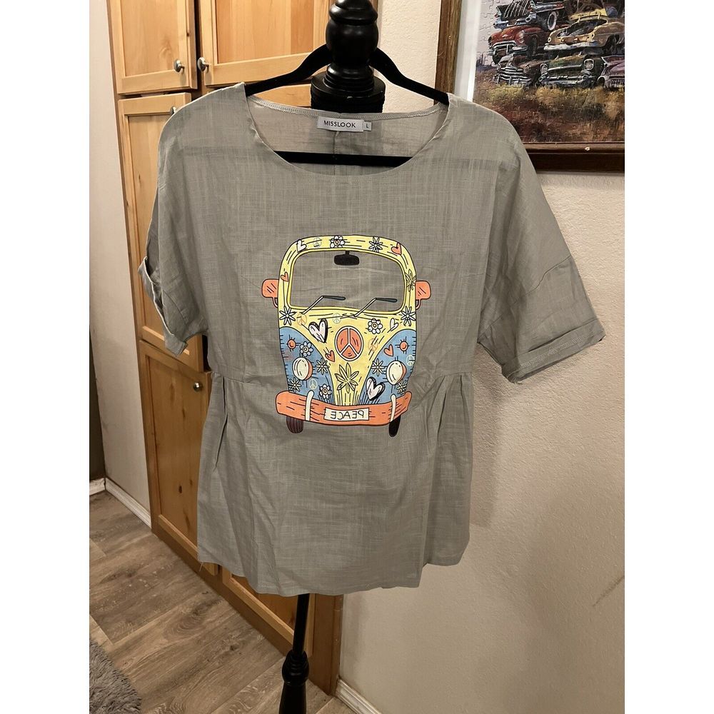 Misslook Shirt Size L Volkswagen Van Hippie J35